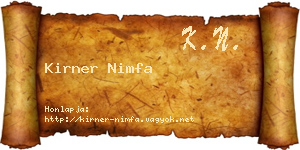 Kirner Nimfa névjegykártya